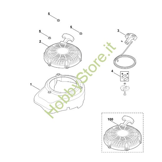 Picture of L - Coperchio ventilatore, dispositivo avviamento XT-800 (XT800-0036)